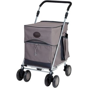 Chariot de course Sholley Burlington Deluxe 2 roues avant pivotantes poche avec ZIP à l'avant