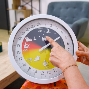 Horloge Mémo Alzheimer 24h