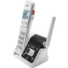 Téléphone Sans-Fil SOS PRO Amplidect 595 avec médaillon d'alerte et socle indiquant le numéro du pendentif appelant
