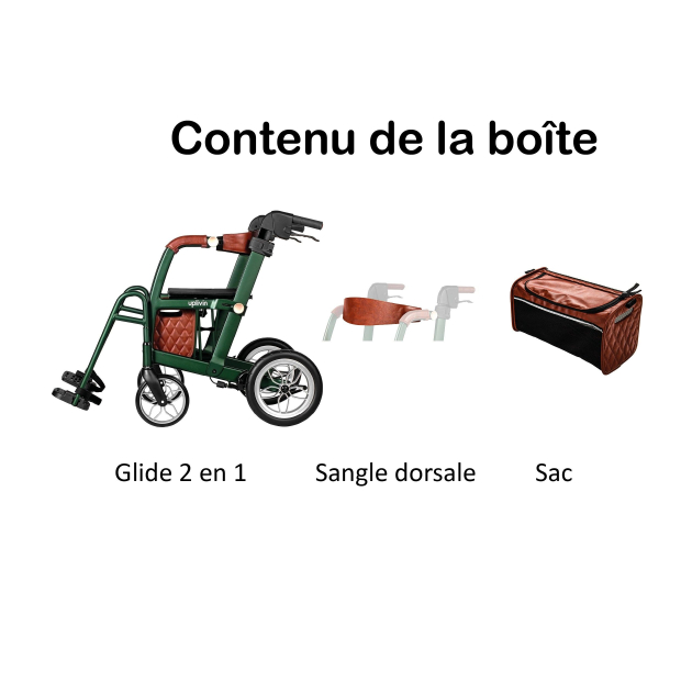 Déambulateur Fauteuil de Transfert Glide 2 en 1 uplivin