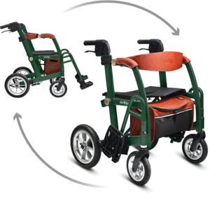 déambulateur fauteuil de transfert glide 2 en 1 convertible
