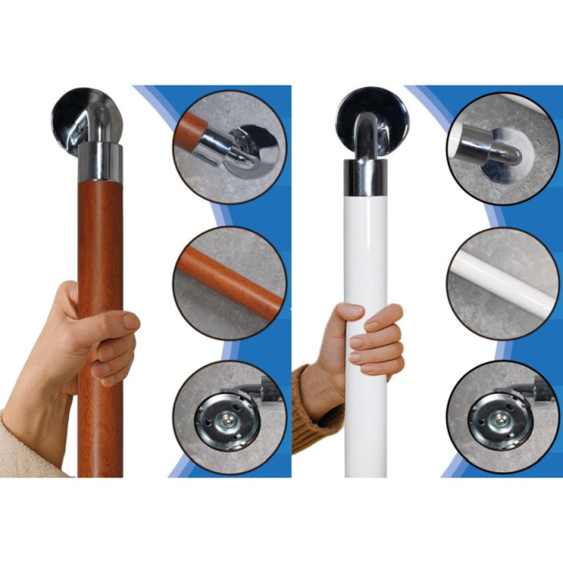 barre d'appui en bois et inox