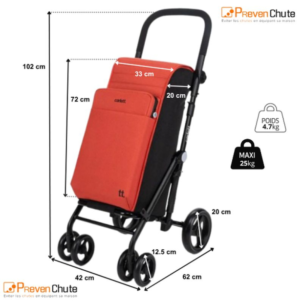 dimensions chariot de course 4 roues urban quad