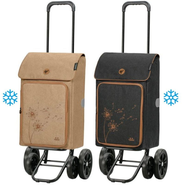 Chariot de course quattro Shopper Isotherme avec poche isotherme de 4 litres coloris beige ou noir