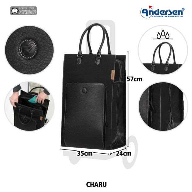 Chariot de course à pousser Quattro Shopper Cuir