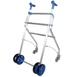 Déambulateur Rollating Bleu ultra léger 4 roues avec frein par pression