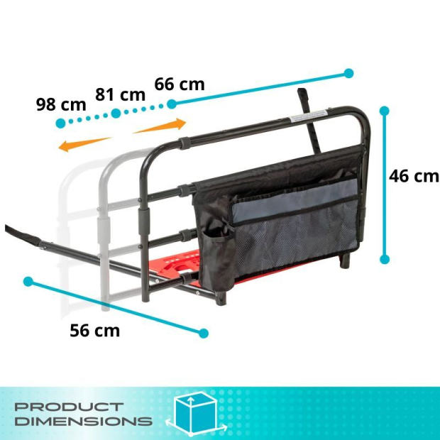 dimensions de la barrière de lit auto manoeuvrable