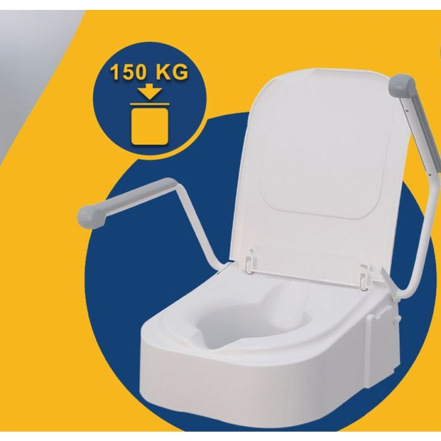 Rehausseur de WC universel à hauteur réglable et accoudoirs TSE 150+