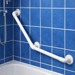 barre d'appui coudee akw 1915 wh pour salle de bain