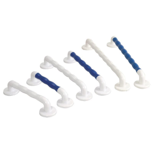 Barre d'appui ergonomique blanche et bleue