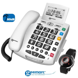 Téléphone d'Alerte Sérénities Geemarc avec bip alarme avec 5 touches mémoires et 1 touche rouge sos