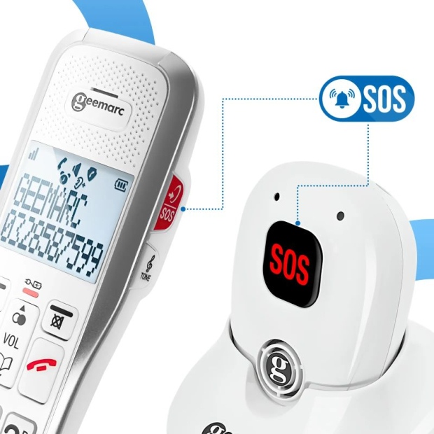 Téléphone sans-fil Amplidect 595 SOS Pro avec médaillon alerte