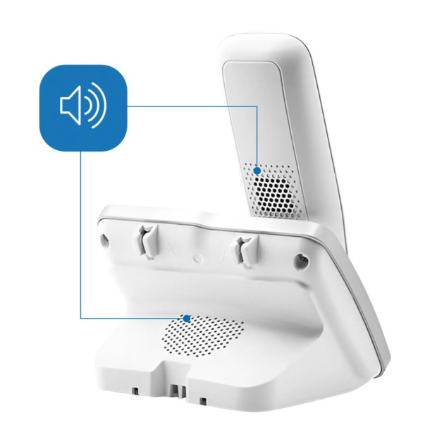 Téléphone Sans-Fil Amplidect 295 PHOTO Geemarc avec socle blanc et fonction mains libres