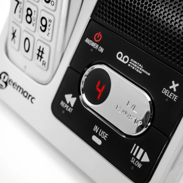 base Téléphone Amplifié Sans-Fil Amplidect 595 avec interphone noir et blanc