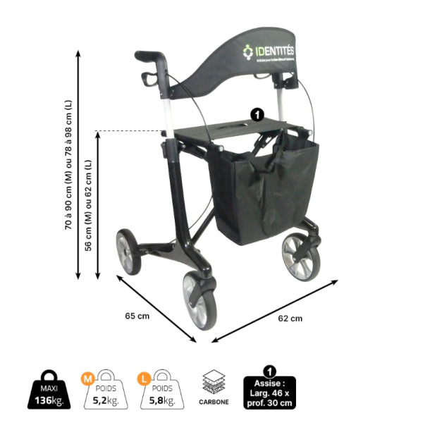 Rollator Carbone ultra léger NEO SMART