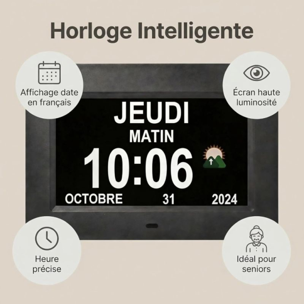 Horloge Calendrier Numérique Repères
