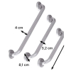 dimensions barres d'appui en inox brossé pour la salle de bain