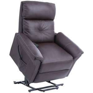 FAUTEUIL RELEVEUR DIAMANT SIMILI CUIR CHOCOLAT 2 MOTEURS