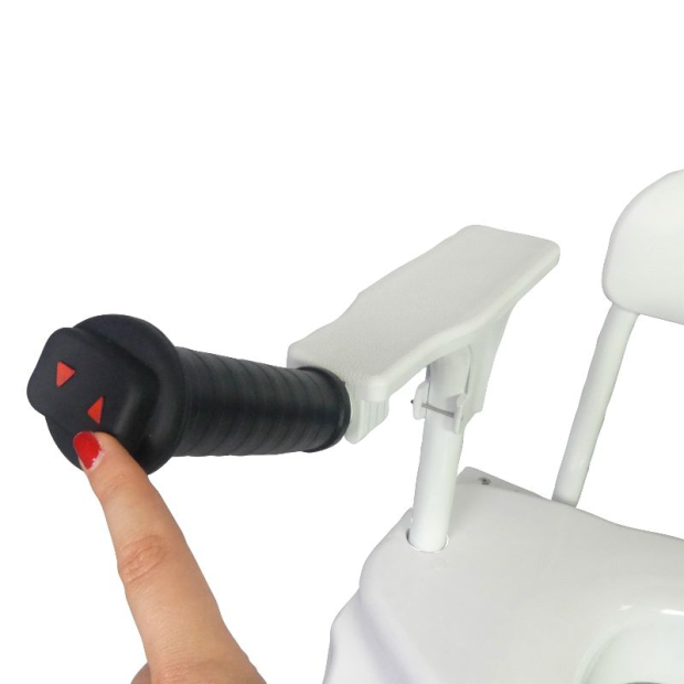 releveur de wc Lofoten automatique avec commande sous l'accoudoir bouton rouge