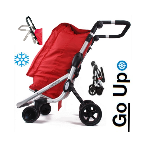 Chariot 4 roues Go Up Tartan Rouge