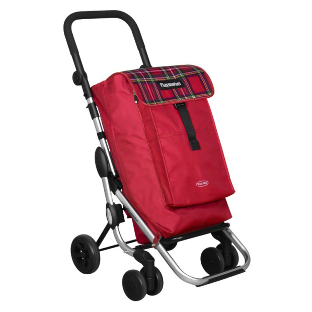 Chariot 4 roues Go Up Tartan Rouge