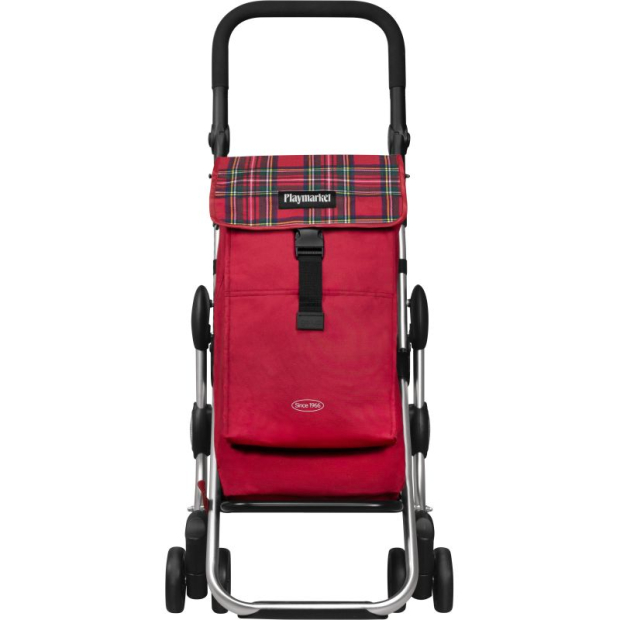 Chariot 4 roues Go Up Tartan Rouge