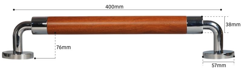dimensions barre d'appui bois et inox
