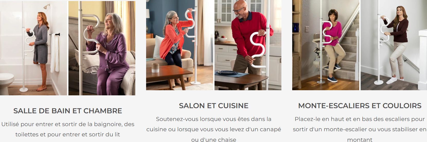 differentes utilisation de la barre d'appui sol plafond dans la maison