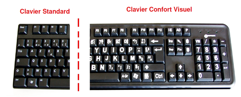 Clavier Ordinateur grosses touches pour Malvoyant