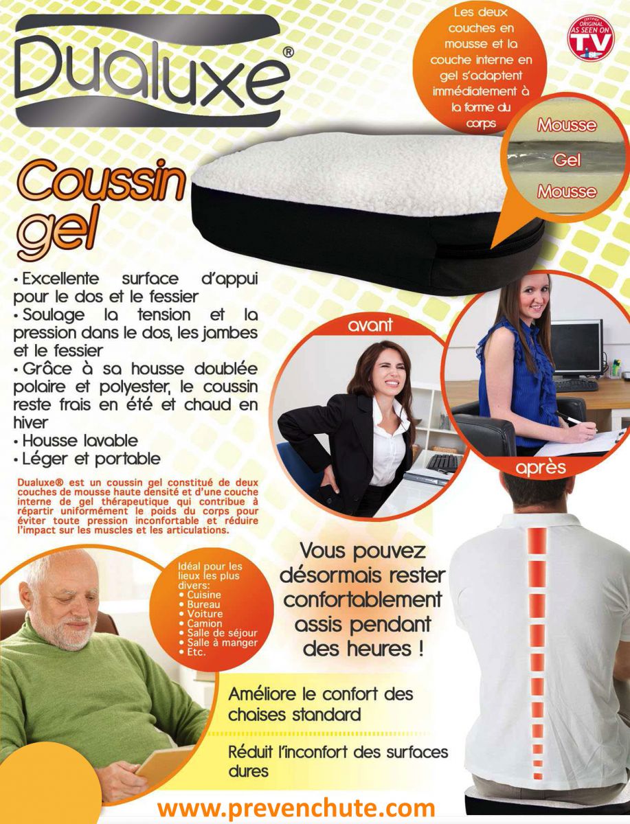 Coussin d'assise confort Gel  Identités confort médical santé